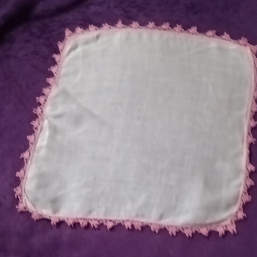 Handcrafted Pink Lace Trimmed Cloth